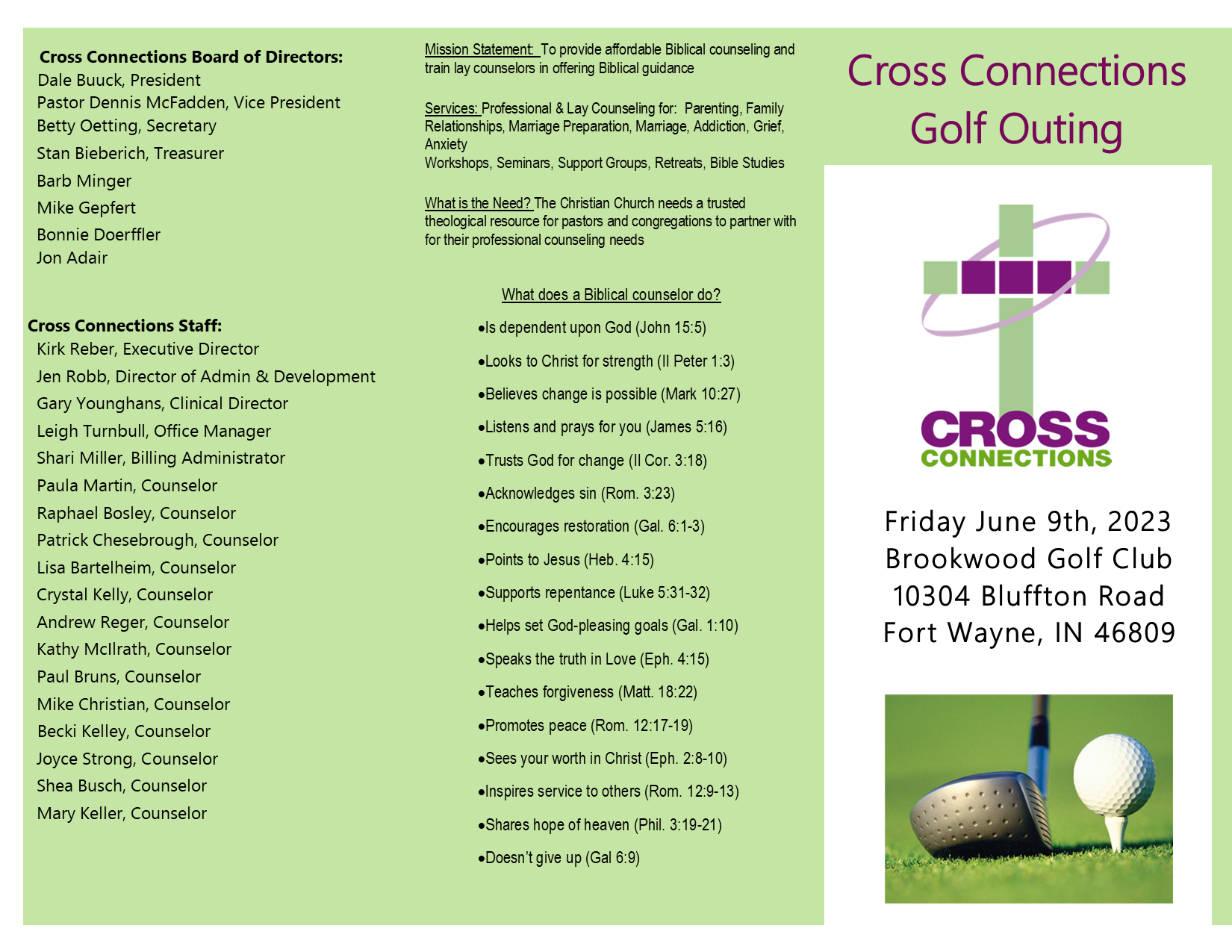 2023 Golf Outing Brochure